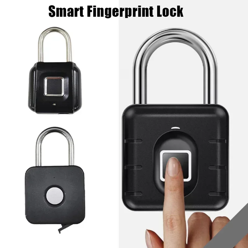 Keyless USB Charging Fingerprint Lock Smart Padlock Waterproof Door Lock 0.2sec Unlock Portable Anti-theft Padlock Zinc