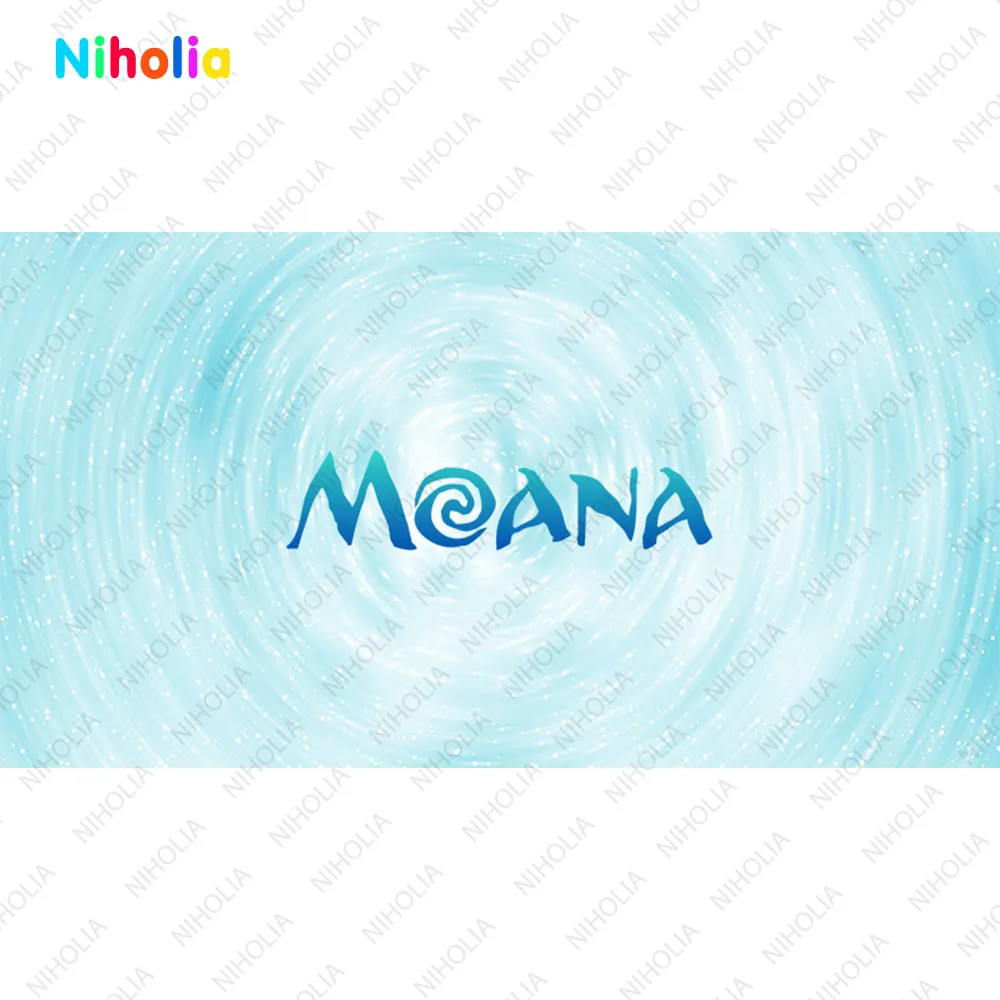 Disney Moana Princess Circular Backdrops Covers Girl Newborn Birthday Summer Ocean Photo Round Background Baby Shower Cylinder