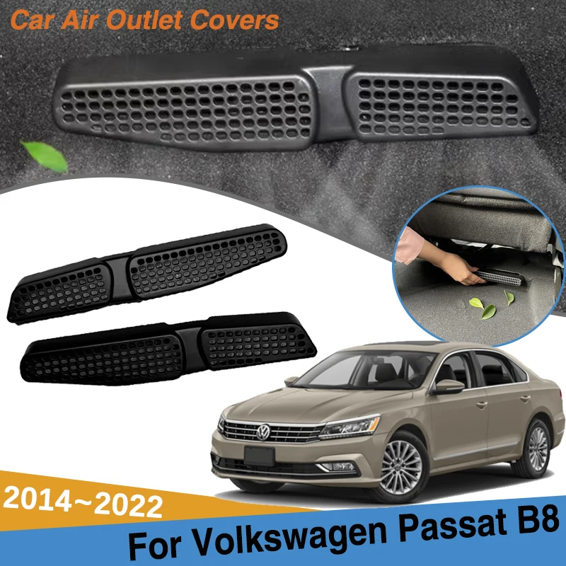 For VW Volkswagen Passat B8 Accessories 2014~2022 ABS Car Air Outlet Covers Conditioner Vent Protection Under Seats Accessories