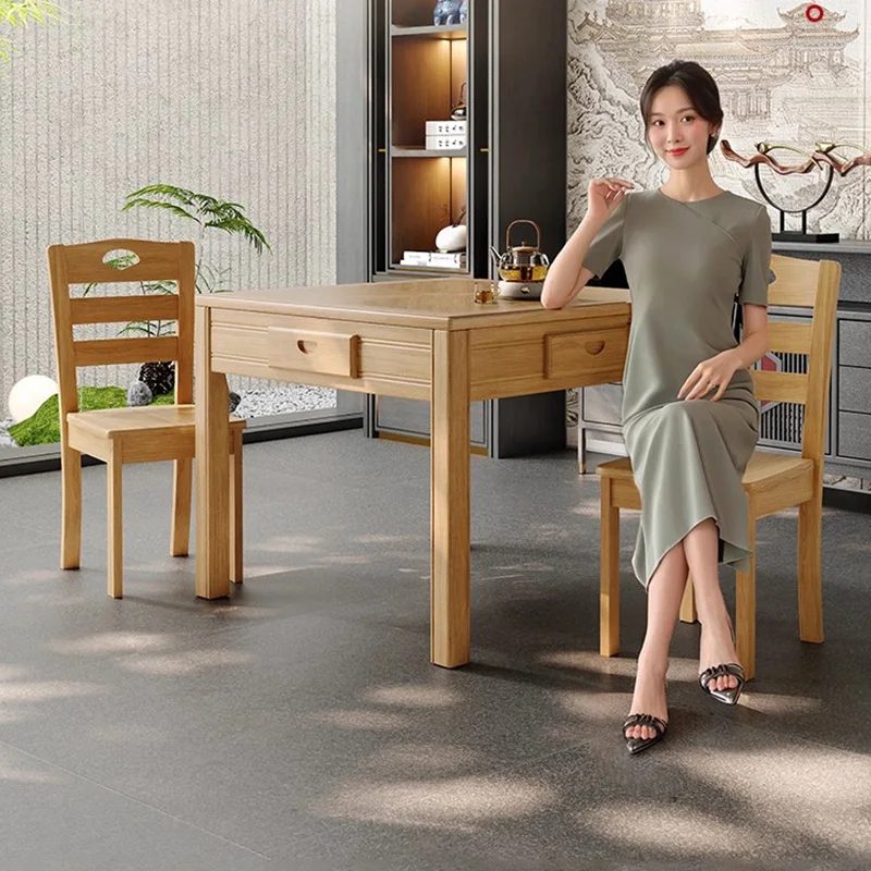 Modern Solid Wood Mahjong Table - Nordic Multi-Functional Board Game Mahjong Table Creative Dining Table Home Furniture FYMT