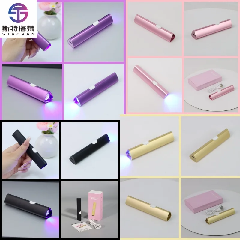 

STLF LZS Mini Rechargeable UV LED Nail Lamp Professional Handheld Portable Nail Polish Dryer Metal Material for Salon Gel Solidi