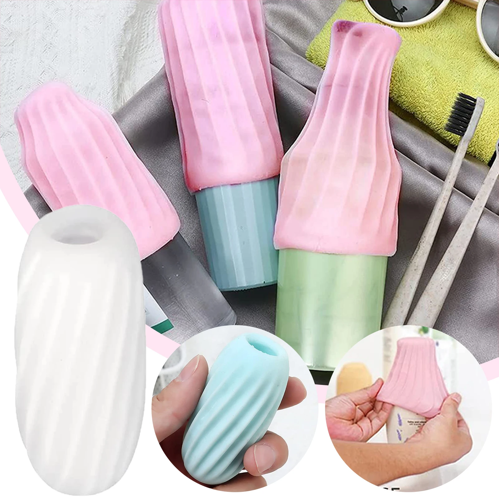 Silicone Travel Bottle Covers Reusable Flexible Toiletry Cover For All Travel Sized Toiletries