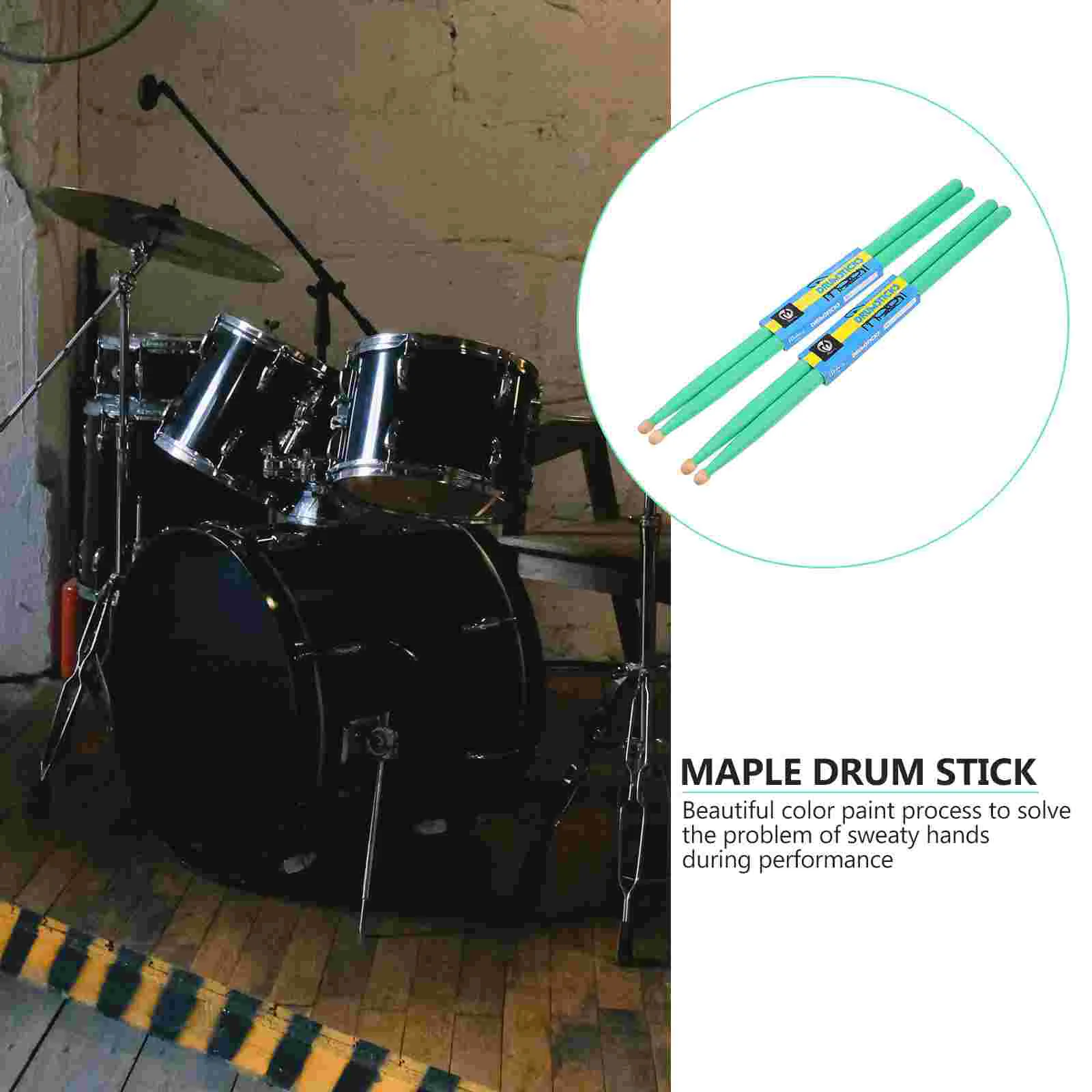 2 Pairs Drum Set Maple Sticks Child Drumsticks Bass Accessories Percussion Tool