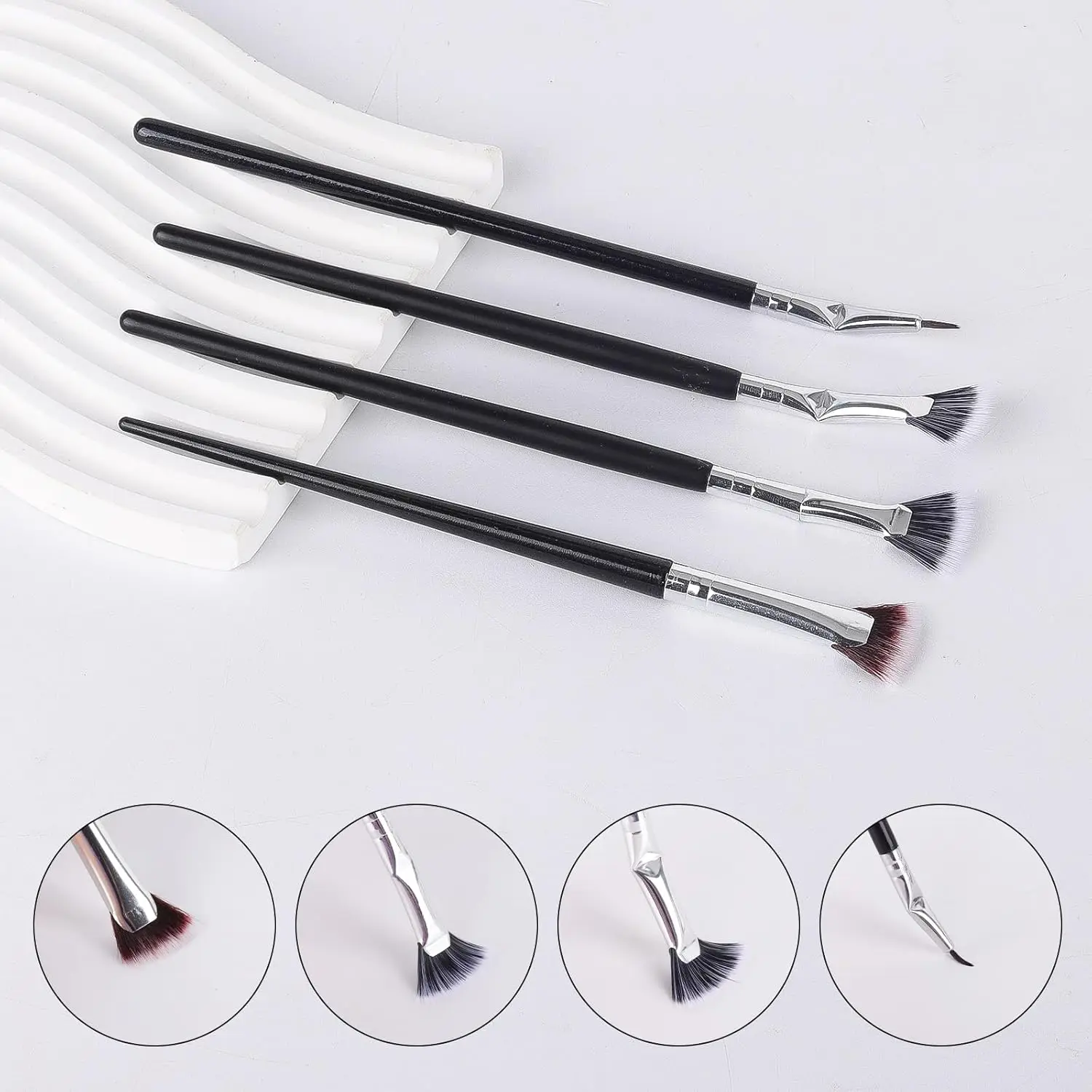 Kit com 6 Pentes para Cílios e Sobrancelhas, Escova de Máscara de Dupla Face e Ferramenta Separadora de Cílios para Extensões