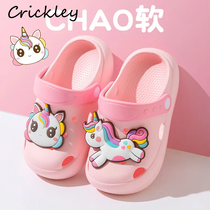 

Cartoon Unicorn Kids Slippers Summer Panda Dinosaur Clogs Shoes For Toddler Girls Boys EVA Waterproof Design Children Slippers