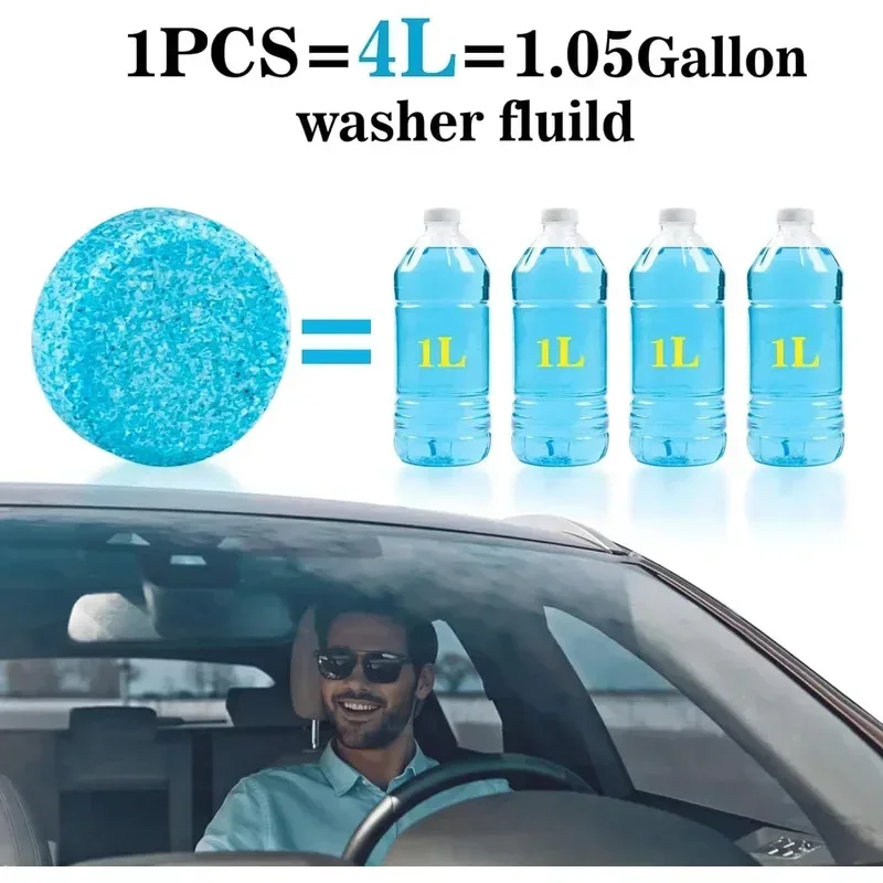 2-50PCS Solid Cleaner Car Windscreen Cleaner Effervescent Tablet Auto Wiper Glass Solid Cleaning Concentrated Tablets Detergent