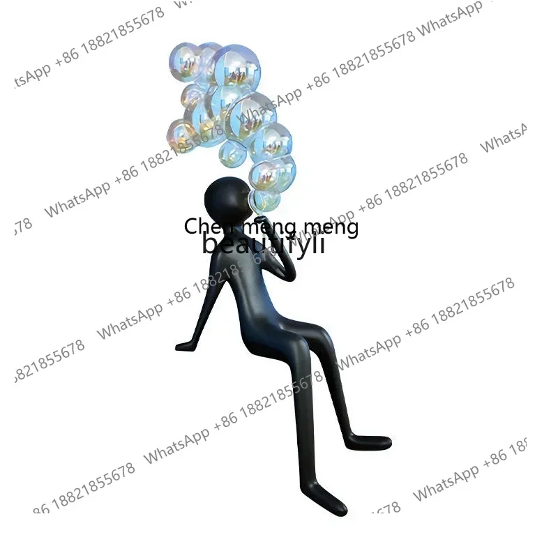 

X 0R Modern cartoon soft decoration character sculpture TV cabinet FRP housewarming living room decoration ornament R