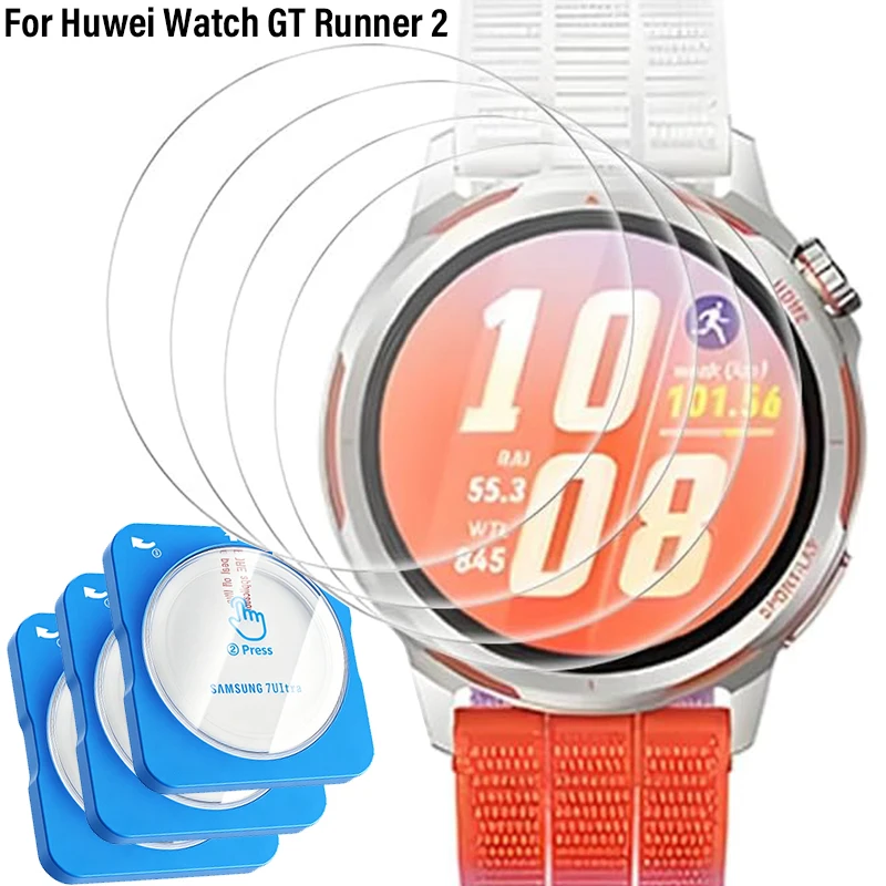 

9H Tempered Glass For Huawei Watch GT Runner 2 Screen Protectors HD Clear Anti-scratch Protection Film with Auto Installation
