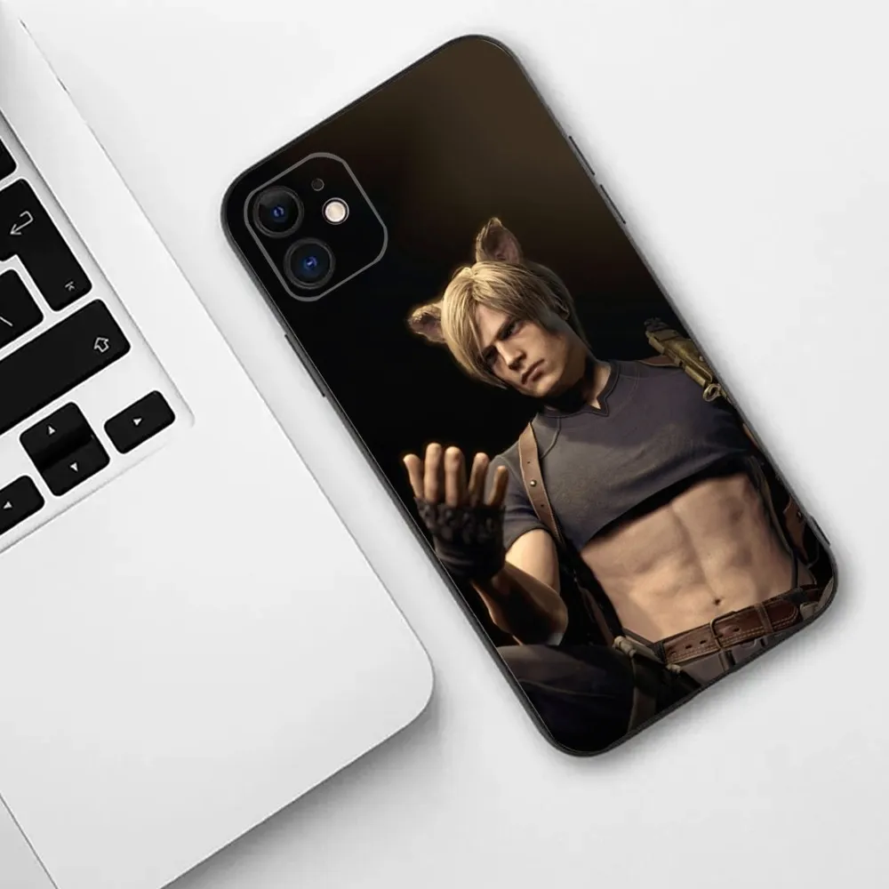 Leon R-Resident Kennedy Evil 4  Phone Case For iPhone 15,14,13,12,11,Plus,Pro Max,XS,X,XR,SE,Mini,8,7 Soft Silicone Cover