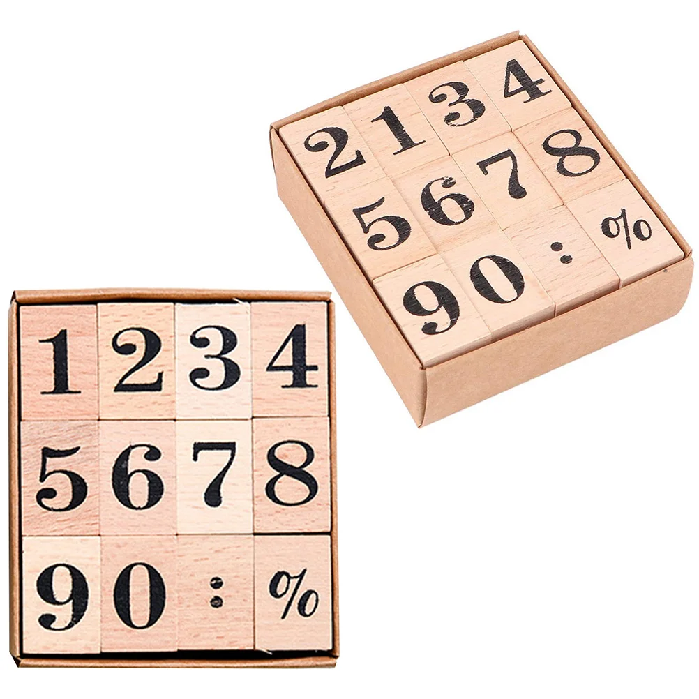 

2 Sets Month Abbreviation Number Stamps High Quality Wooden Rubber DIY Planner Scrapbook Accessory Kids Friendly Durable Non