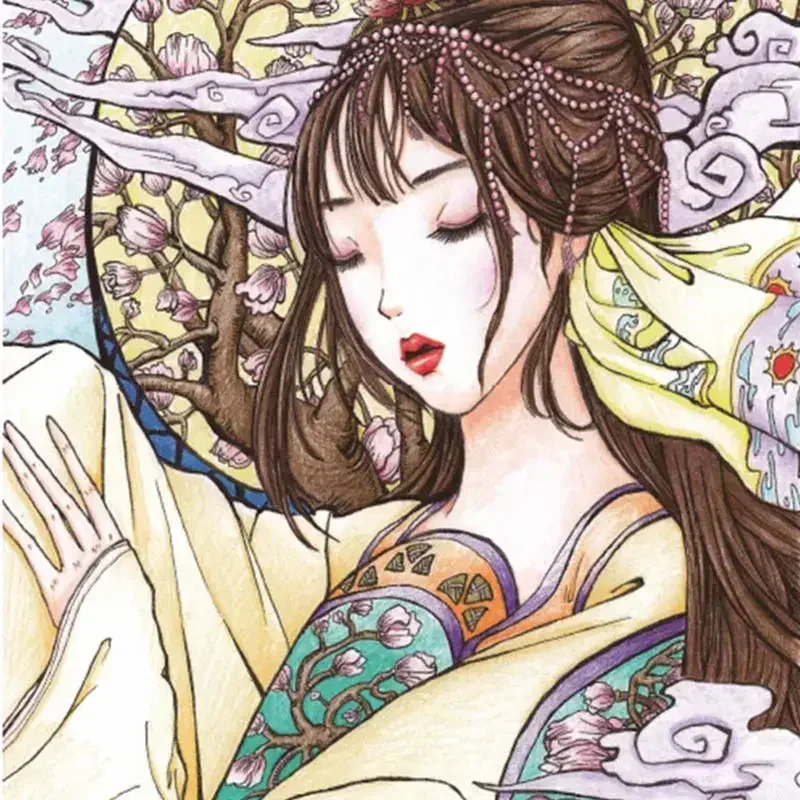 Juego para colorear de belleza de flores de estilo antiguo, ilustración de 2 volúmenes, libro de dibujo de líneas para colorear de descompresión de estilo antiguo para adultos