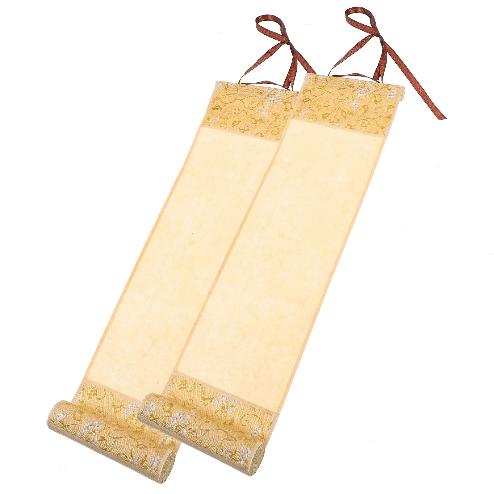 

2Pcs Painting Scroll Blank Calligraphy Paper Xuan Paper Scroll for Chinese Brush Painting Wall Decoration Scrolls