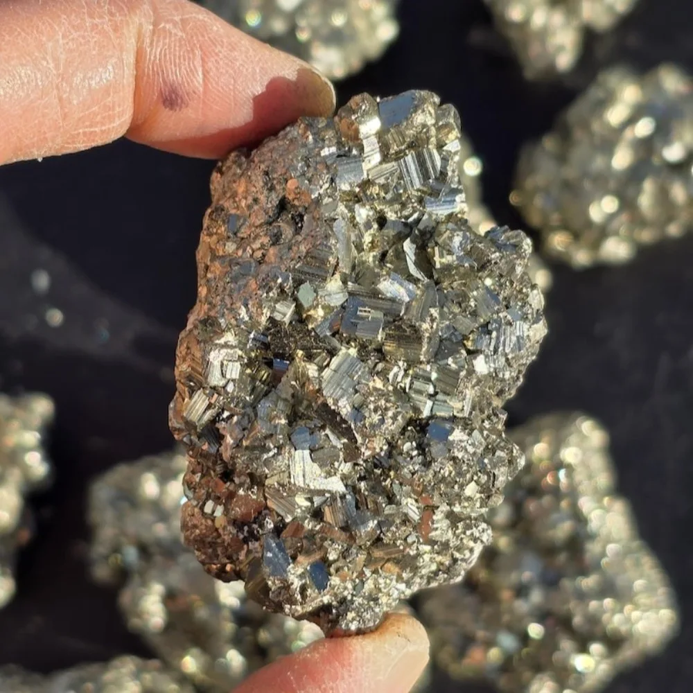 Big Rare Gold Pyrite Rough StoneMineral Pyrite Cluster , Natural Pyrite , Fool’s Gold , Specimen , Crystal Collectors’ Gem view 3