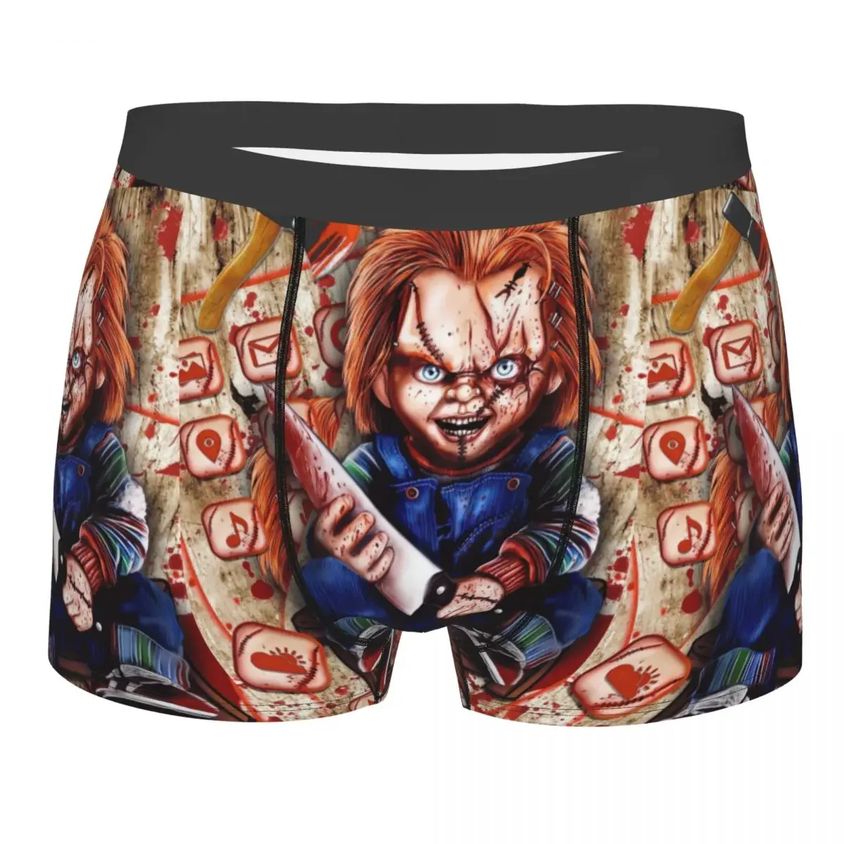 

Hot Boxer Chucky Childs Play Shorts Panties Briefs Men Underwear Horror Halloween Breathable Underpants for Homme Plus Size