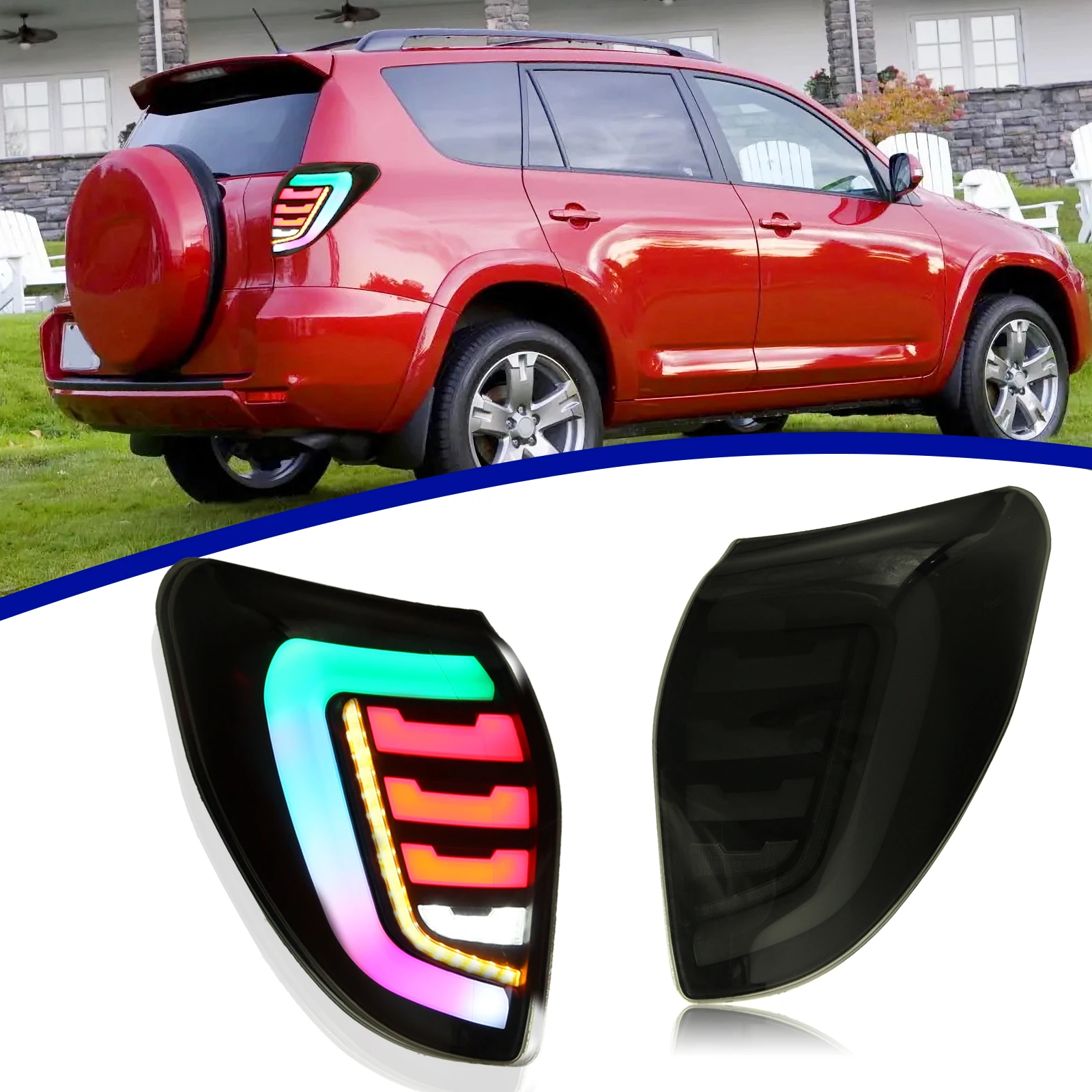 

DK Motion Factory New Full LED Tail Lights For TOYOTA RAV4 RAV-4 Vanguard 2009 2010 2011 2012 Tail Lamp Accessory