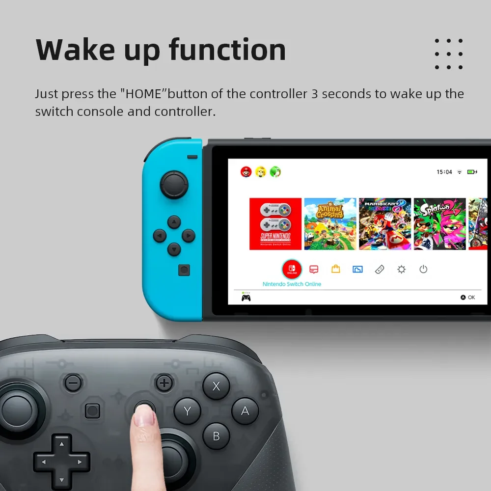 Wireless Pro Controller kompatibel mit Switch/Switch Lite/Switch OLED, Switch Remote Gamepad mit Joystick, Doppelvibration,