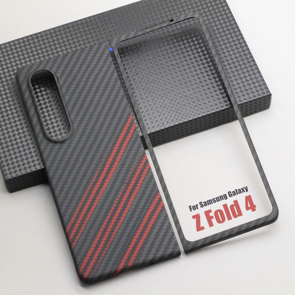 Amstar Multicolor Carbon Fiber Phone Case for Samsung Galaxy Z Fold 4 3 Foldable Cases Ultra-thin Aramid Fiber Z Fold 4 3 Cover