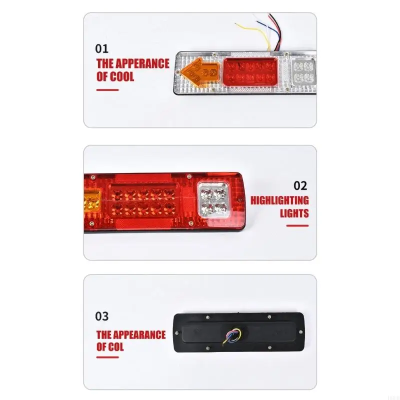 Waterproof & Shockproof LED Tail Lights Universal Fit LED Truck Tail Lights Pair for Trucks & Agricultural Vehicles H9EE