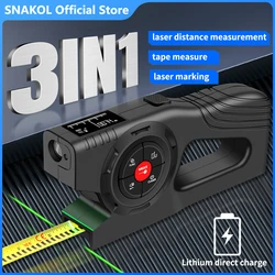 Snakol 3in1 Laser Tape Measure Laser Distance Meter High Accuracy Rangefinder Roulette Multiple Measurement Electronic Ruler
