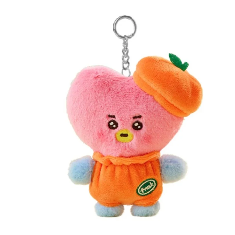 13cm 애니메이션 만화 BT21 타타 쿠키 오렌지 파티 플러시 토이 패션 신상 플러시 인형 백팩 키체인 액세서리 친구 선물