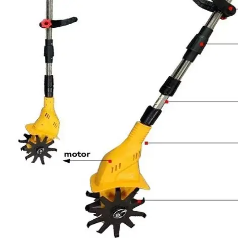 21V Battery Micro-Tiller Earth Loosening Machine Agricultural Earth Tiller Small Household Electric Cordless HoeRotaryTi