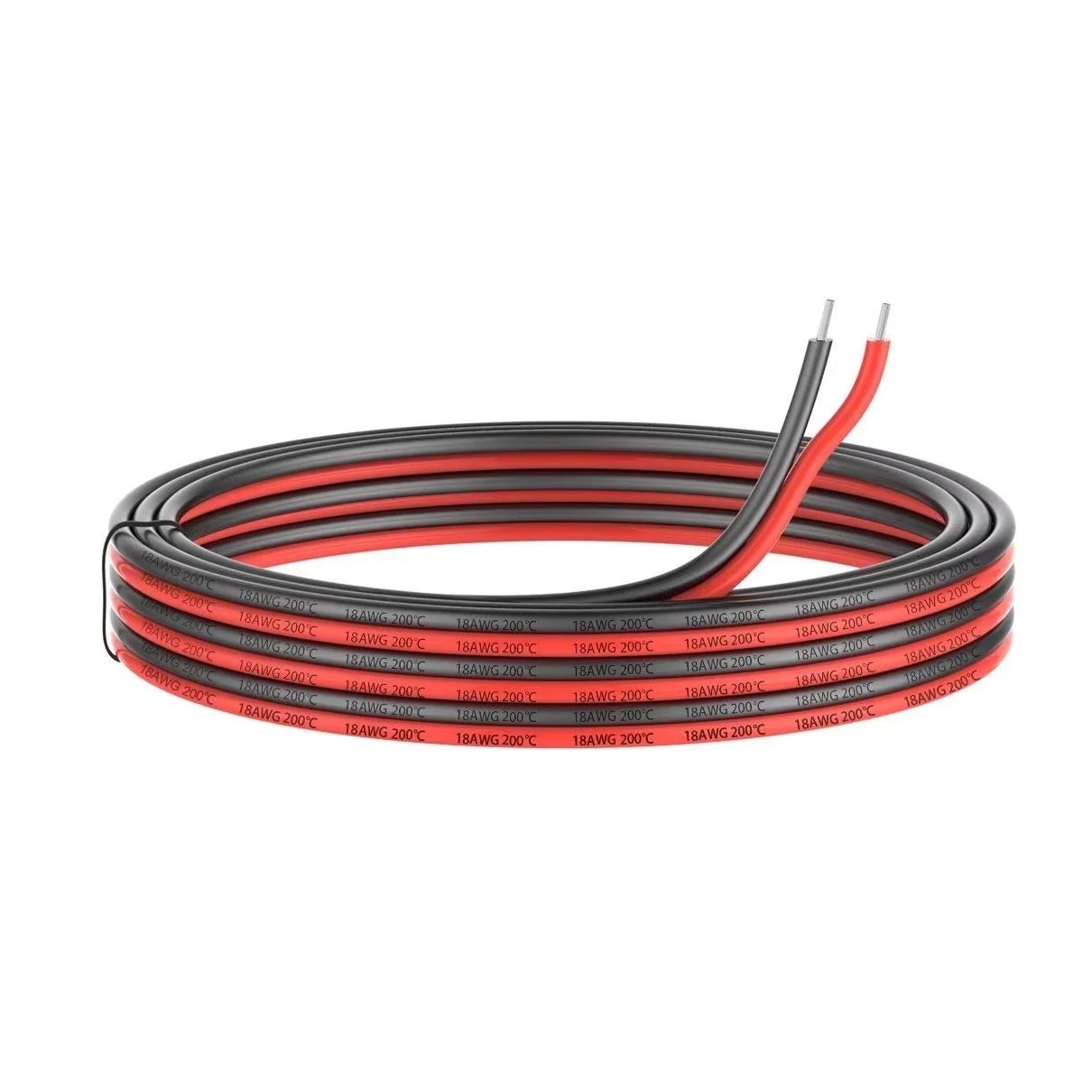 5M 10M 20M 2PIN Tin Plated Copper Wire 18 20 22AWG Black Red PVC Jacket  Insulated Electrical Cable For LED Strips Light Motor