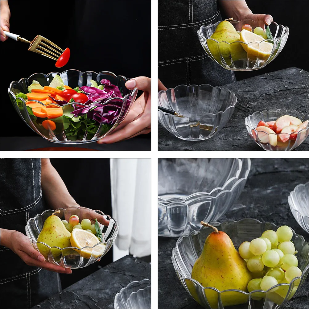 

Fruit Salad Bowl Clear Serving Bowls for Party Fresh Dessert Modern Transparency