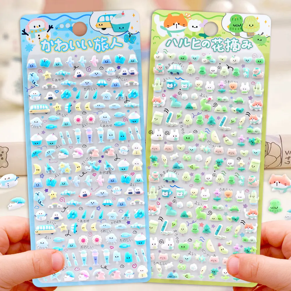 

4 pcs Mini Animals Flowers Cartoon 3D Puffy Stickers Scrapbooking Journal Sticker DIY Diary Stationery Sticker School Supplies