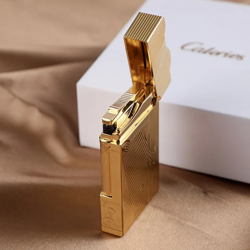 

Calories One Piece Sanji Same Kerosiene Lighter Inflatable High-end Engraving Side-sliding Pure Copper Sound Machine Lighters
