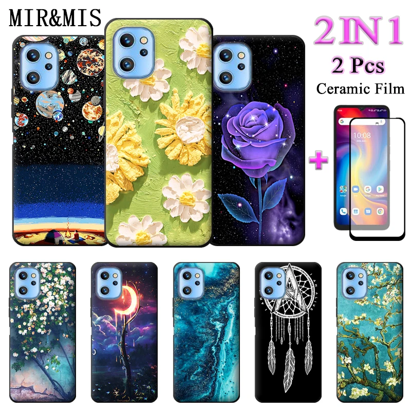 

2 IN 1 For Umidigi A13 A13S A13 Pro Painted Soft Silicone TPU Case With Two Piece Ceramic Film