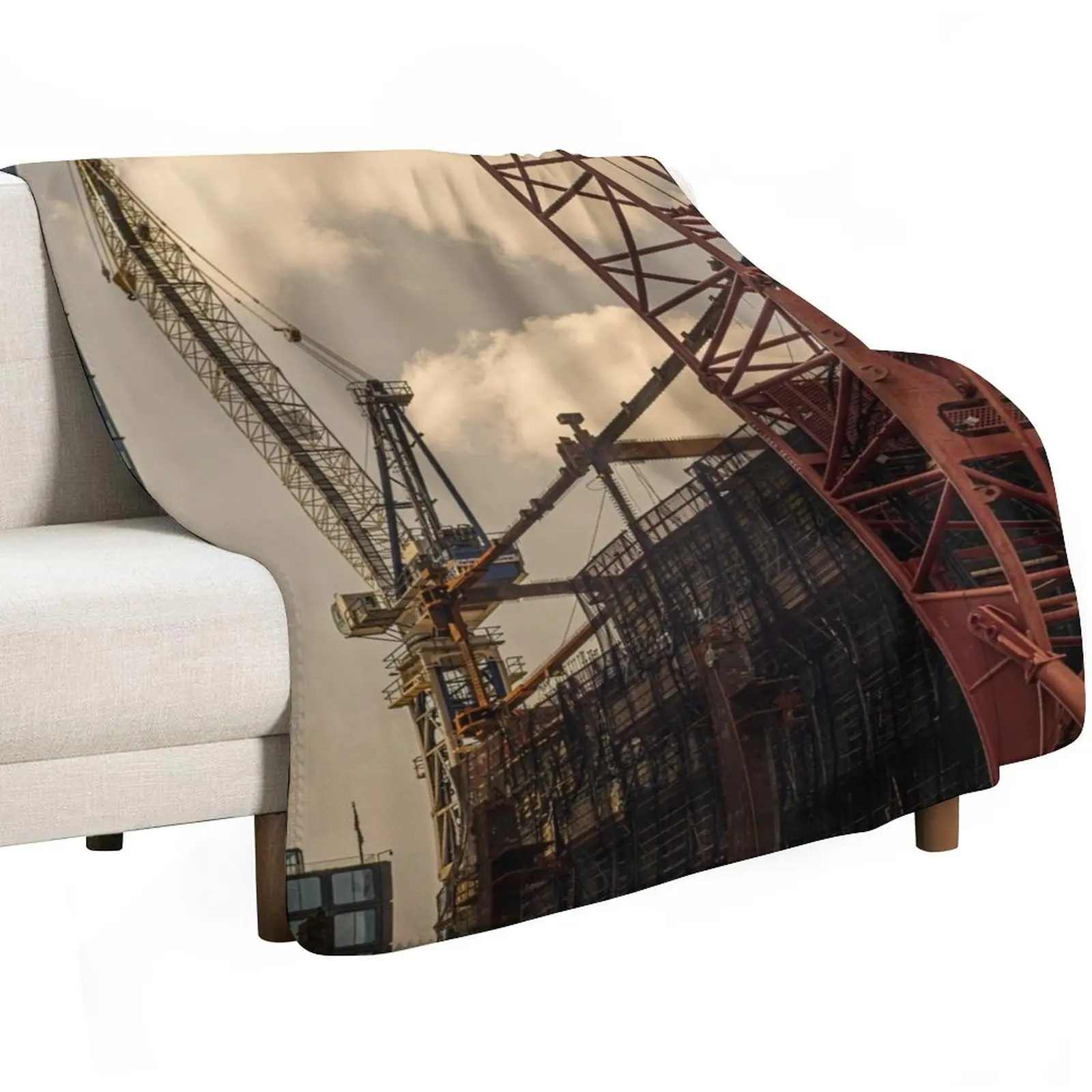 Construction Cranes 2 Throw Blanket Extra Large Throw Decoratives warm winter Thin Luxury Throw Cute Blankets