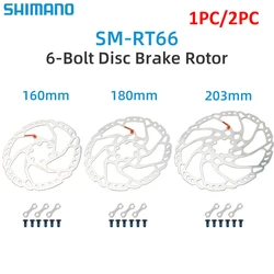 SHIMANO RT66 6-Bolt Disc Brake Rotor 203/180/160mm For Deore M6100/SLX M7100/XT M8100 Resin/Metal pad Disc Brakes MTB Rotor