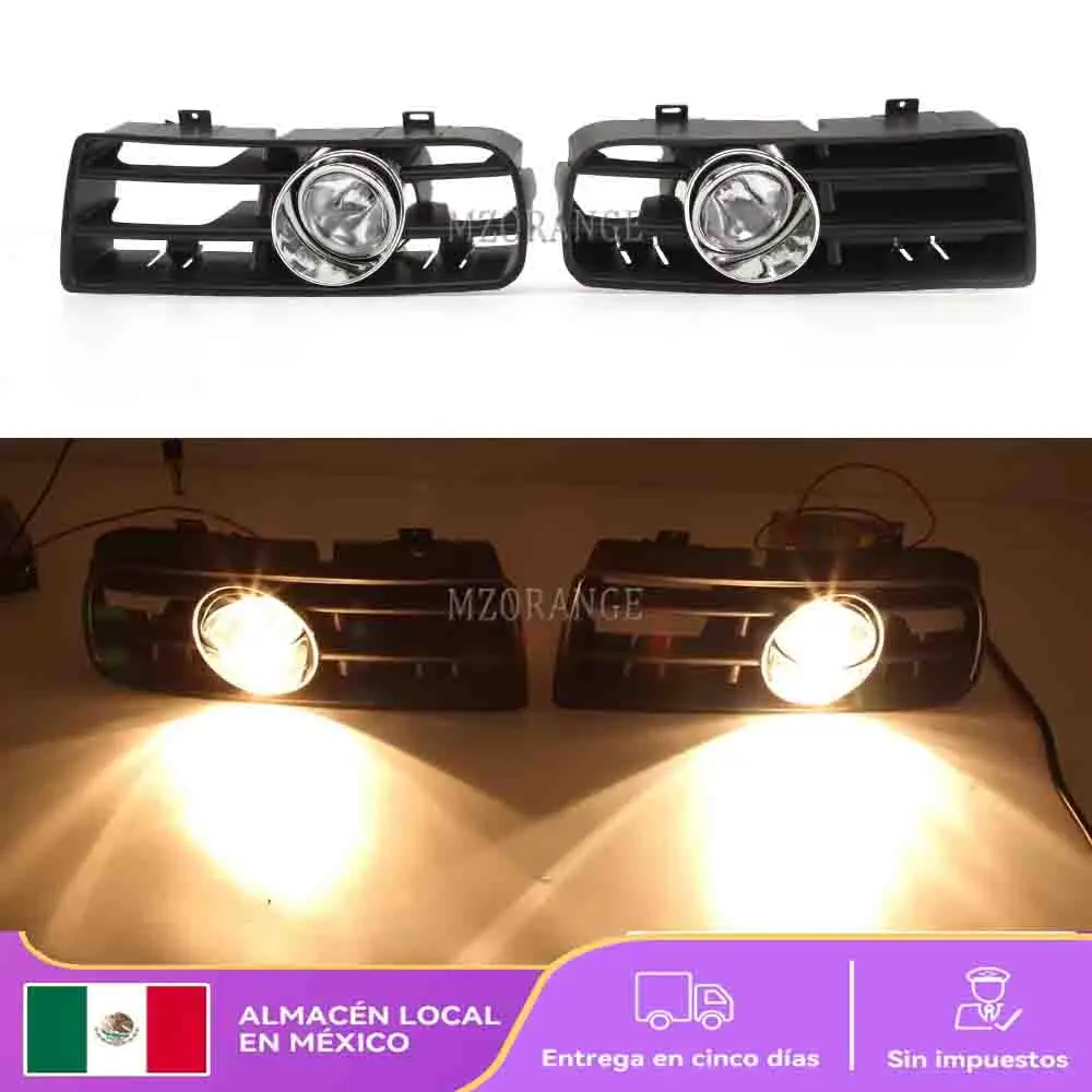 Fog Lights LED Headlight for VW Golf 4 MK4 GTi TDI 1997 1998-2006 DRL Fog Lamp cover Racing Grill Lamp grille accessories