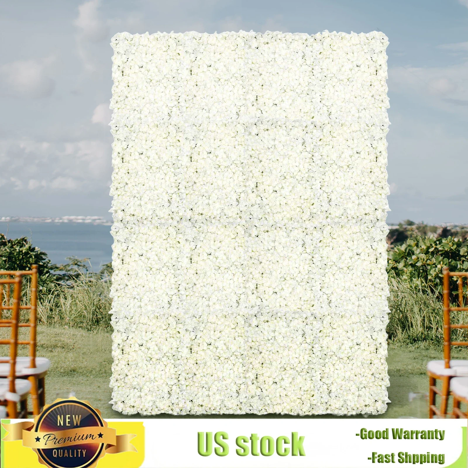 

20 Pieces White Simulated Flower Arrangement, Background Decor with Wear-resistant Plastic Mesh for Festivals,Weddings & Parties