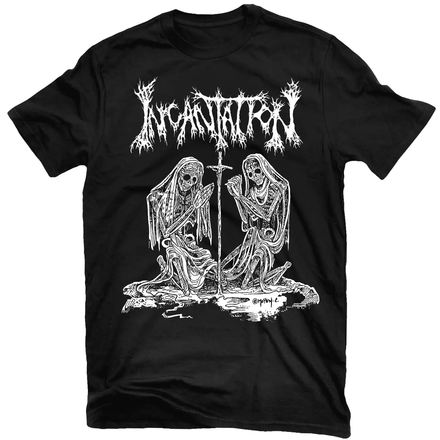 Nouveau T-shirt graphique unisexe décontracté 100 % coton à col rond Incantation Onward To Golgotha 2026 – Haut d'été