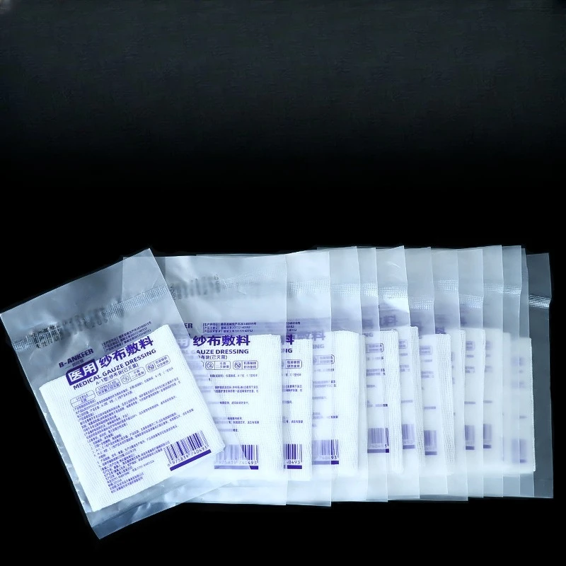 Disposable Sterile Gauze Block Degreased Cotton Gauze Piece Independent Sterile Wound Dressing Absorbent Bandage Care Household