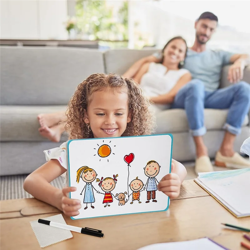 Pizarra blanca pequeña portátil de C9, Mini pizarra de borrado en seco con imán reutilizable con paño de limpieza, tablero magnético de borrado en seco