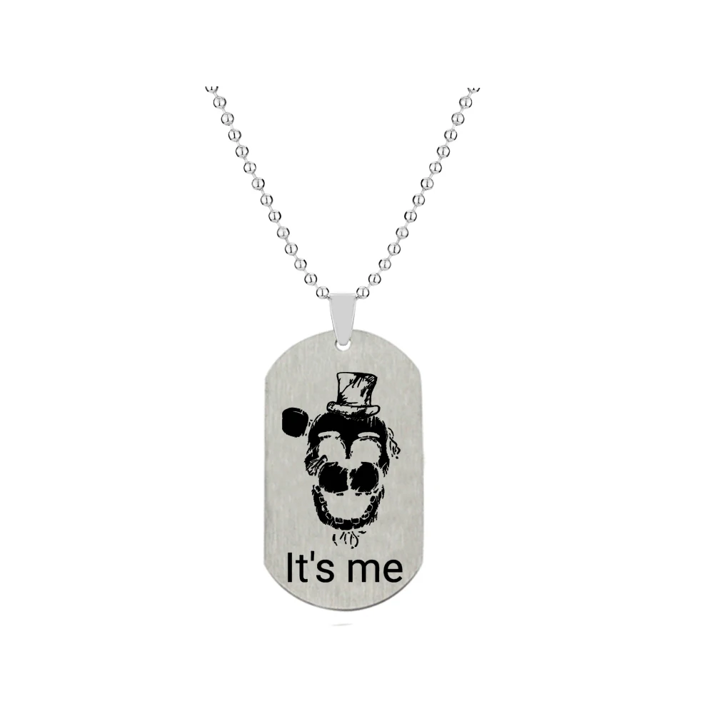 Anime freddy Necklace Stainless Steel Cosplay Dog Tag Logo Pendant Jewelry for Fans Men Gift Accessories