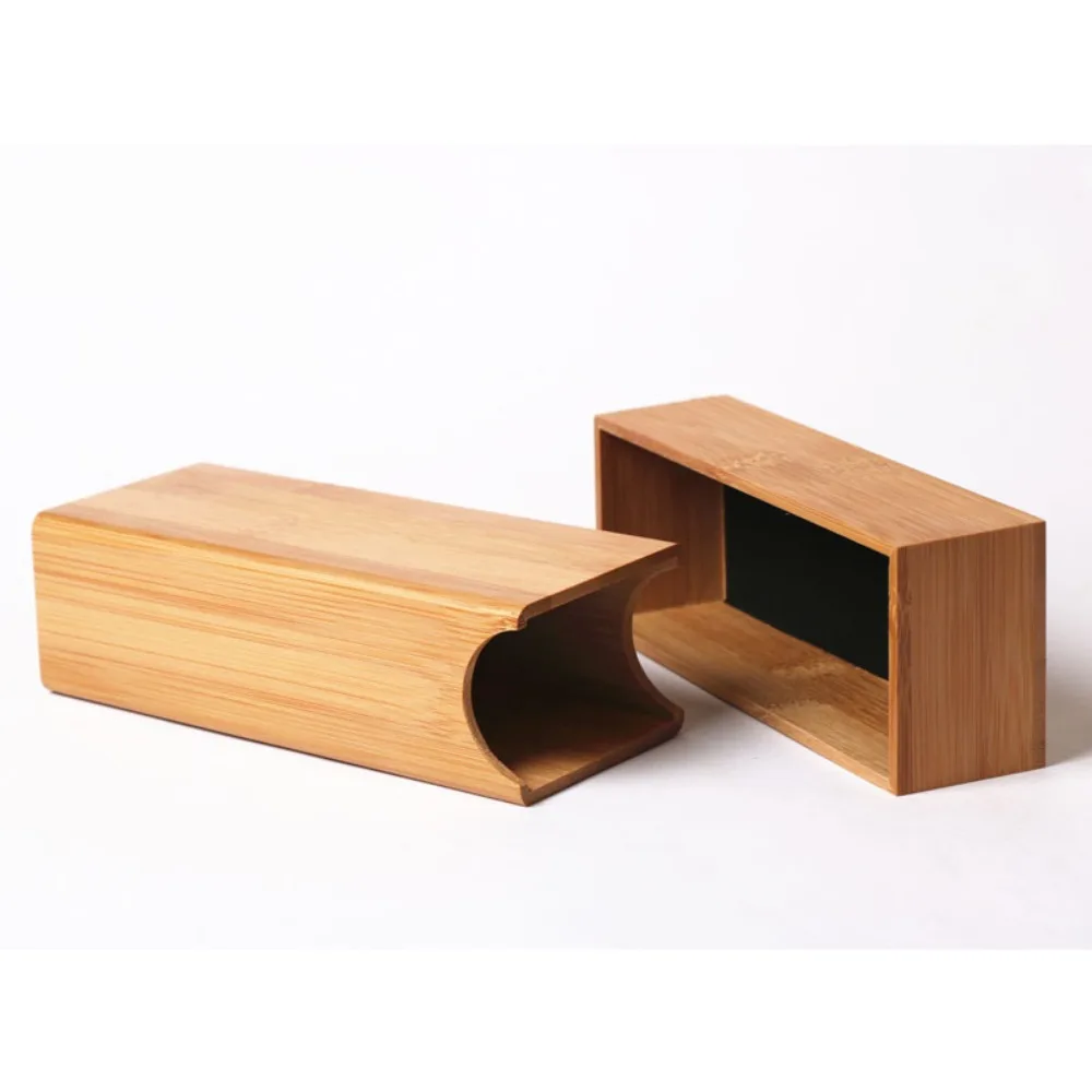 Pressure-resistant Bamboo Glasses Box New Wooden Square Sunglasses Case Without Glasses Sunglasses Box Men