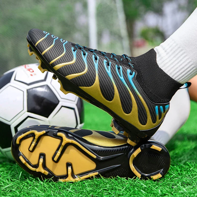 Männer Fußball Schuhe Sport FG/TF Outdoor Fußball Stiefel Training Jungen Spiel Rutschfeste Lange Spikes Stollen Indoor Futsal komfortable – Detail 2