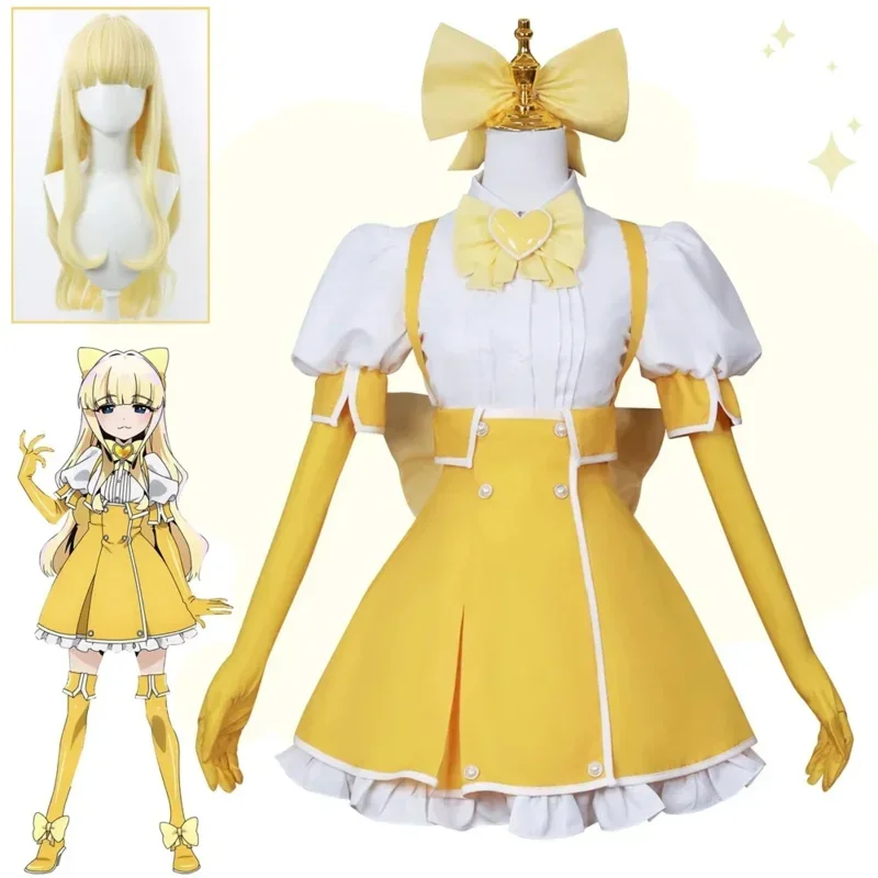 Anime I Admire Magical Girls Tenkawa Kaoruko Magic Sulfur Cosplay Costume Gushing Over Magical Girls Wig Dress Bow Headwear Set