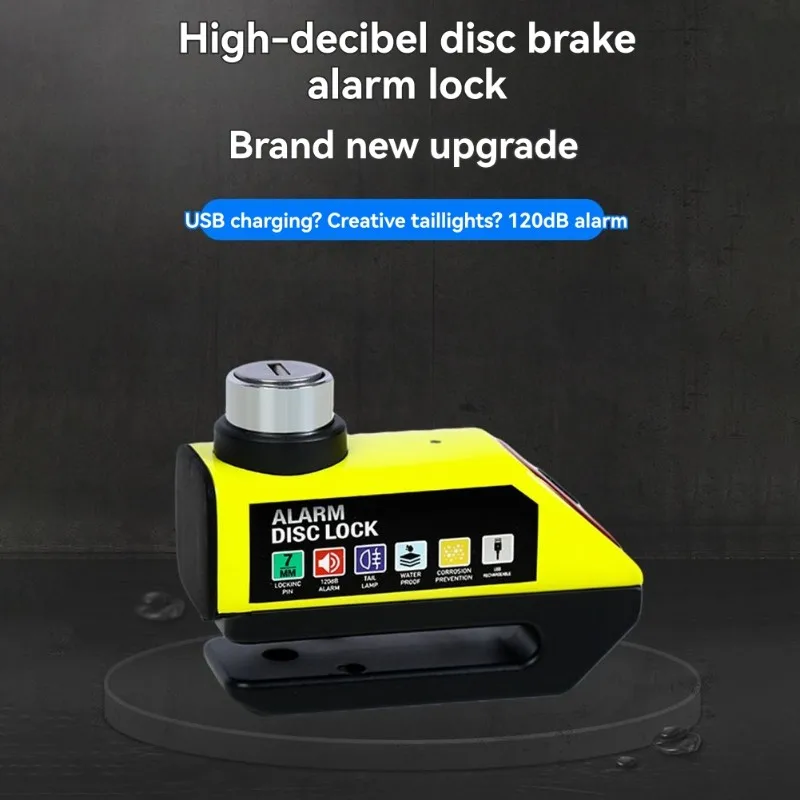 

ABUE-сигнализация дискового тормоза для мотоцикла, перезаряжаемый интеллектуальный замок дискового тормоза с задним фонарем, замок диска для мотоцикла 110 дБ
