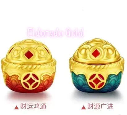 

Eldorado Gold hot sale 100% real gold 999 charms 24k pure gold beads gold coins charms 3 colors