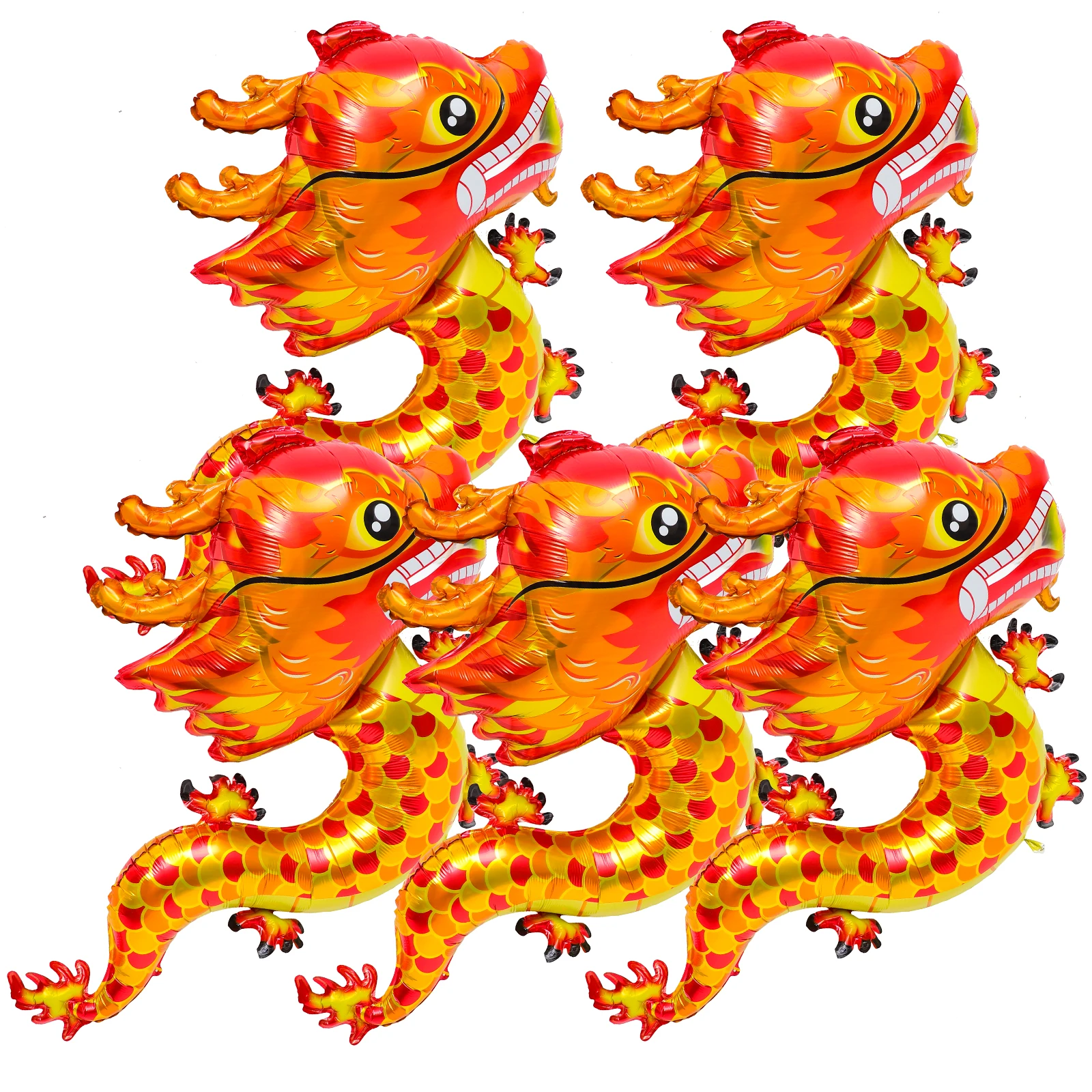 

5 Pcs Balloons Chinese New Year Cartoon Aluminum Foil Inflate Deflate Indoors Outdoors