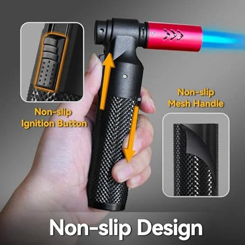 Metal High-temperature High Firepower Inflatable Lighter Windproof Jet Flame Portable Torch Outdoor Camping Barbecue Lighter