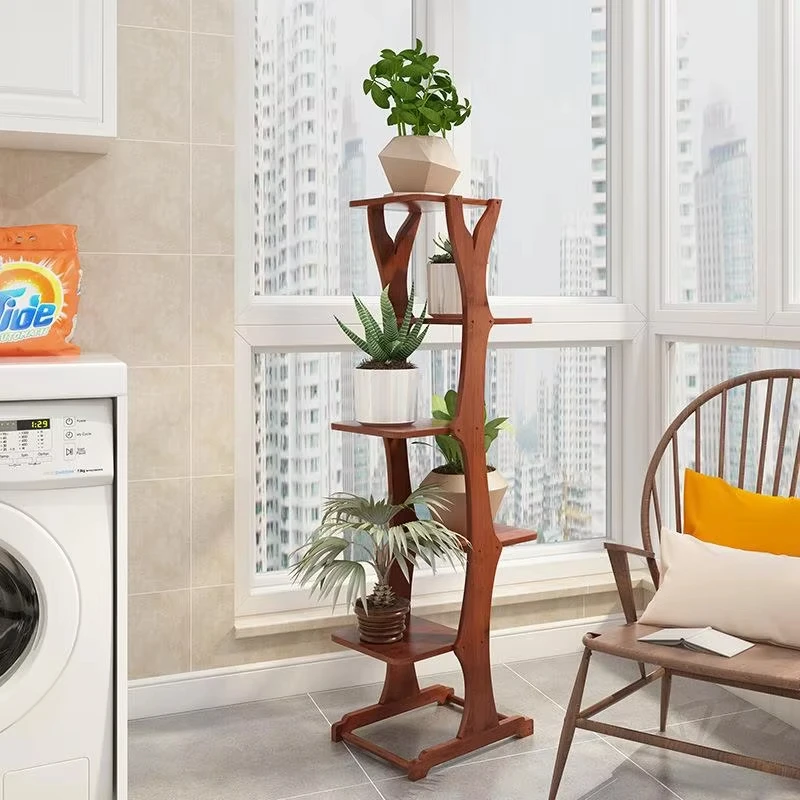 Bamboo Plant Stand Modern Style Living Room Flower Rack Three-Layer Display Shelf Tiered Organizer Sustainable Succulents Potted