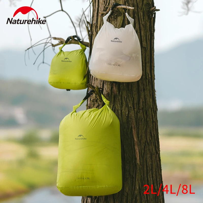

Многофункциональная сумка-роллтоп Naturehike 2л/4л/8л, водонепроницаемая, из легкого нейлона, сжимаемая, для кемпинга, походов и путешествий