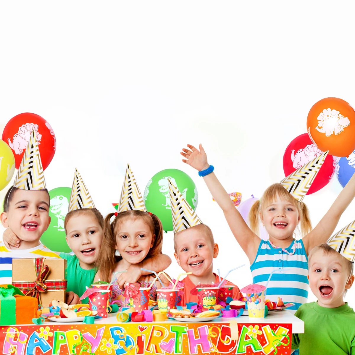 

10 Pcs Hat Comfortable Party Birthday Hats Stripe Children Kids