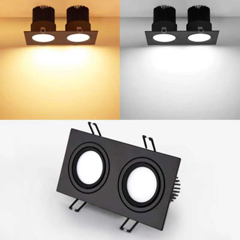 Luces empotradas LED antideslumbrantes regulables, 7W/9W/12W/14W/18W/24W, lámparas de techo COB, focos AC90 ~ 260V para iluminación del hogar