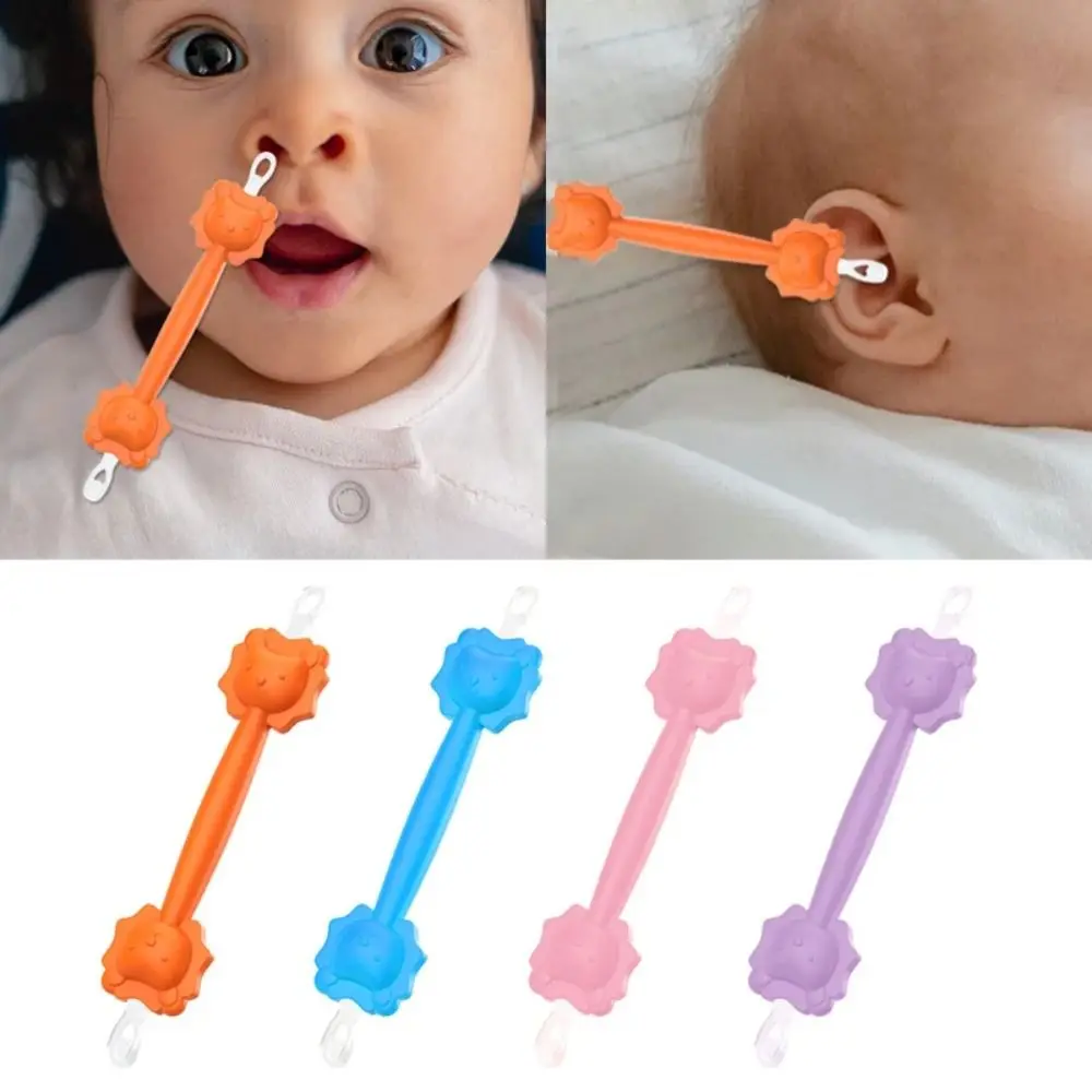 Practical Double-headed Baby Cleaner Spoon Clean Tweezers Lion Wax Curette Picker Silicone Nose Cleaner